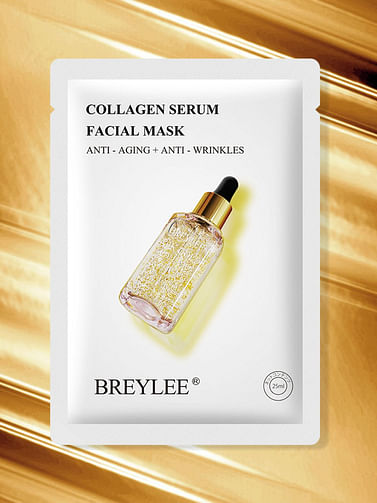 Омолаживающая маска для лица 24K Gold Serum Collagen Essence с золотом и коллагеном, 25 мл BREYLEE