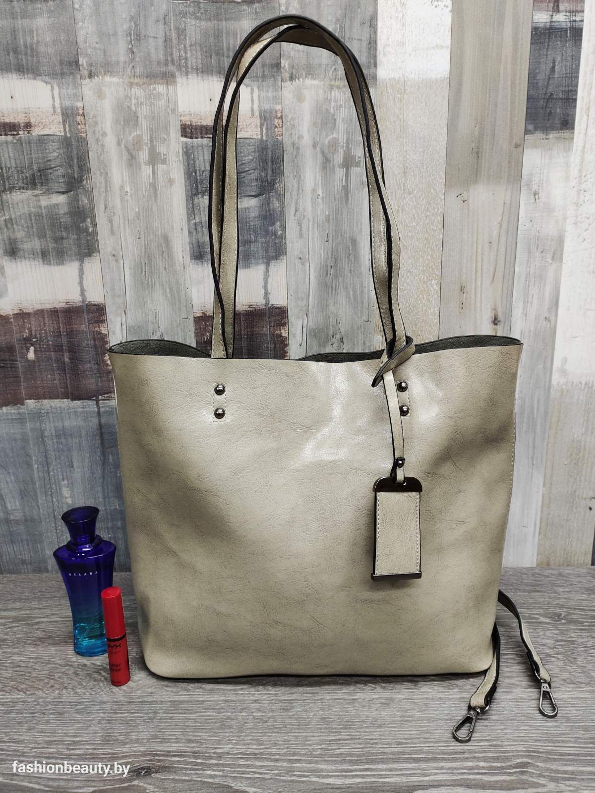 Сумка-шоппер модель 339 (бежево-фисташковый)