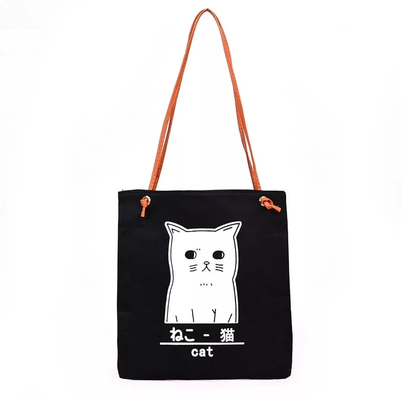 Сумка-шоппер модель 386(черный/котик)