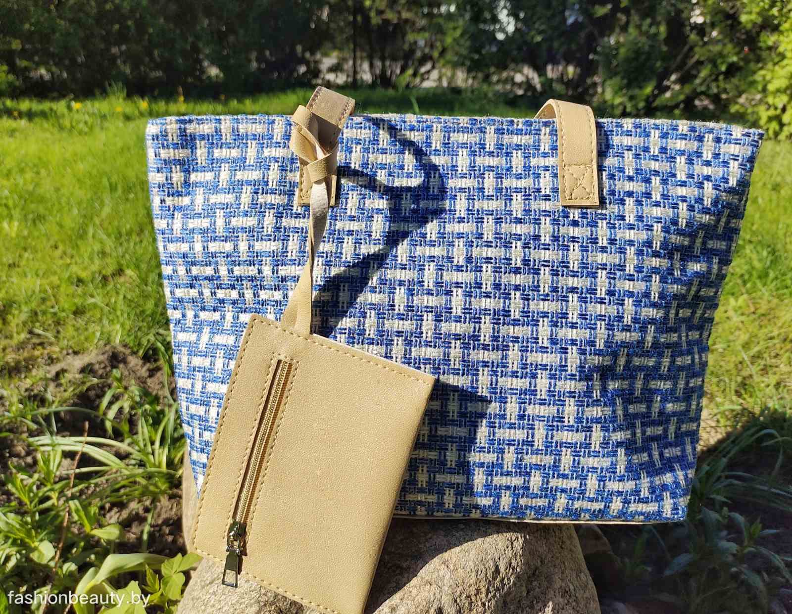 Сумка-шоппер модель 388 (джинс/крем)