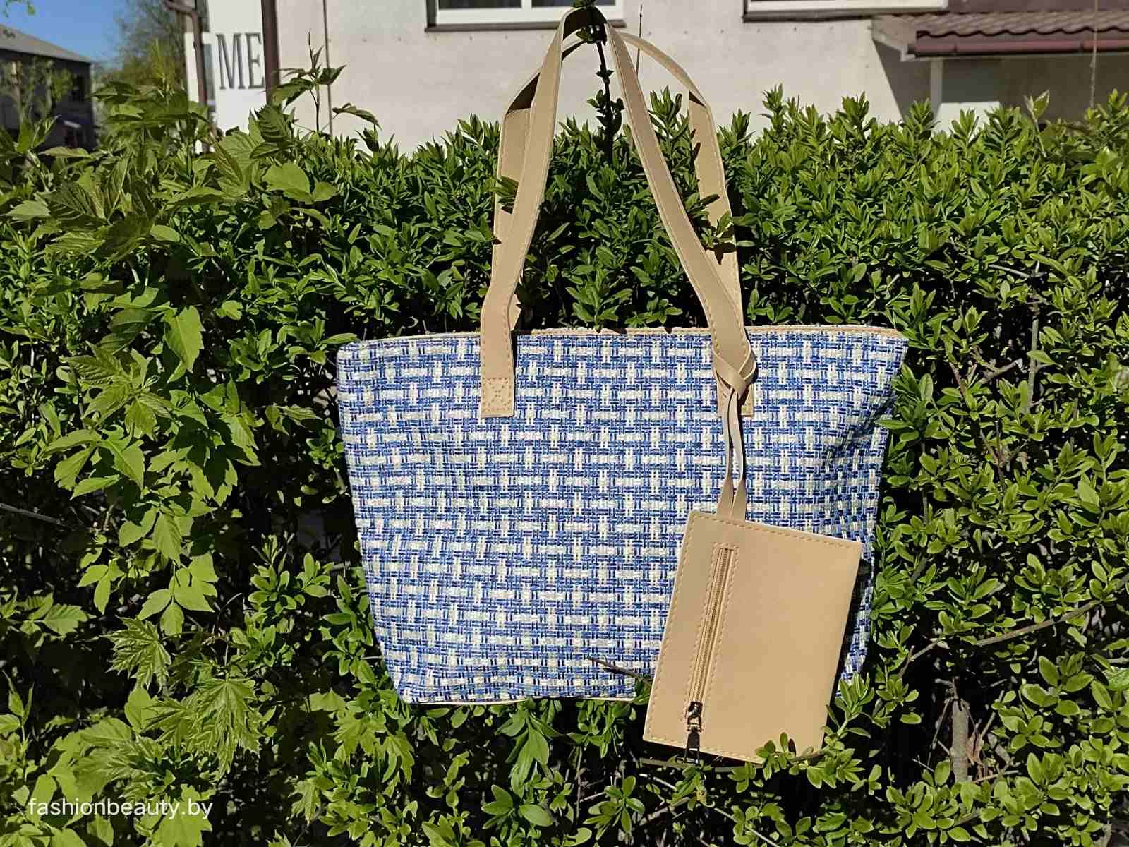 Сумка-шоппер модель 388 (джинс/крем)