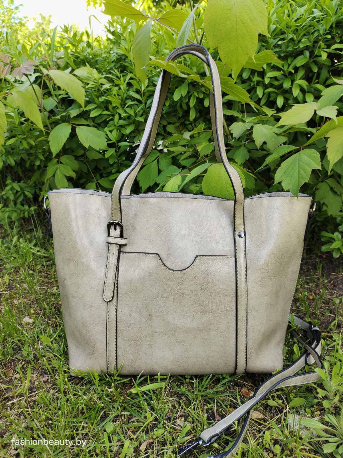 Сумка-шоппер модель 392 (бежево-фисташковый)