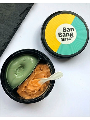 BanBang Mask Очищающая и увлажняющая двухцветная маска для лица с зеленой глиной , 50+50 г Bioaqua