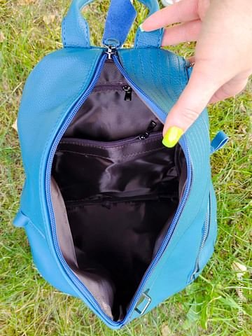 Рюкзак из натуральной кожи модель 420(тёмно-бирюзовый)