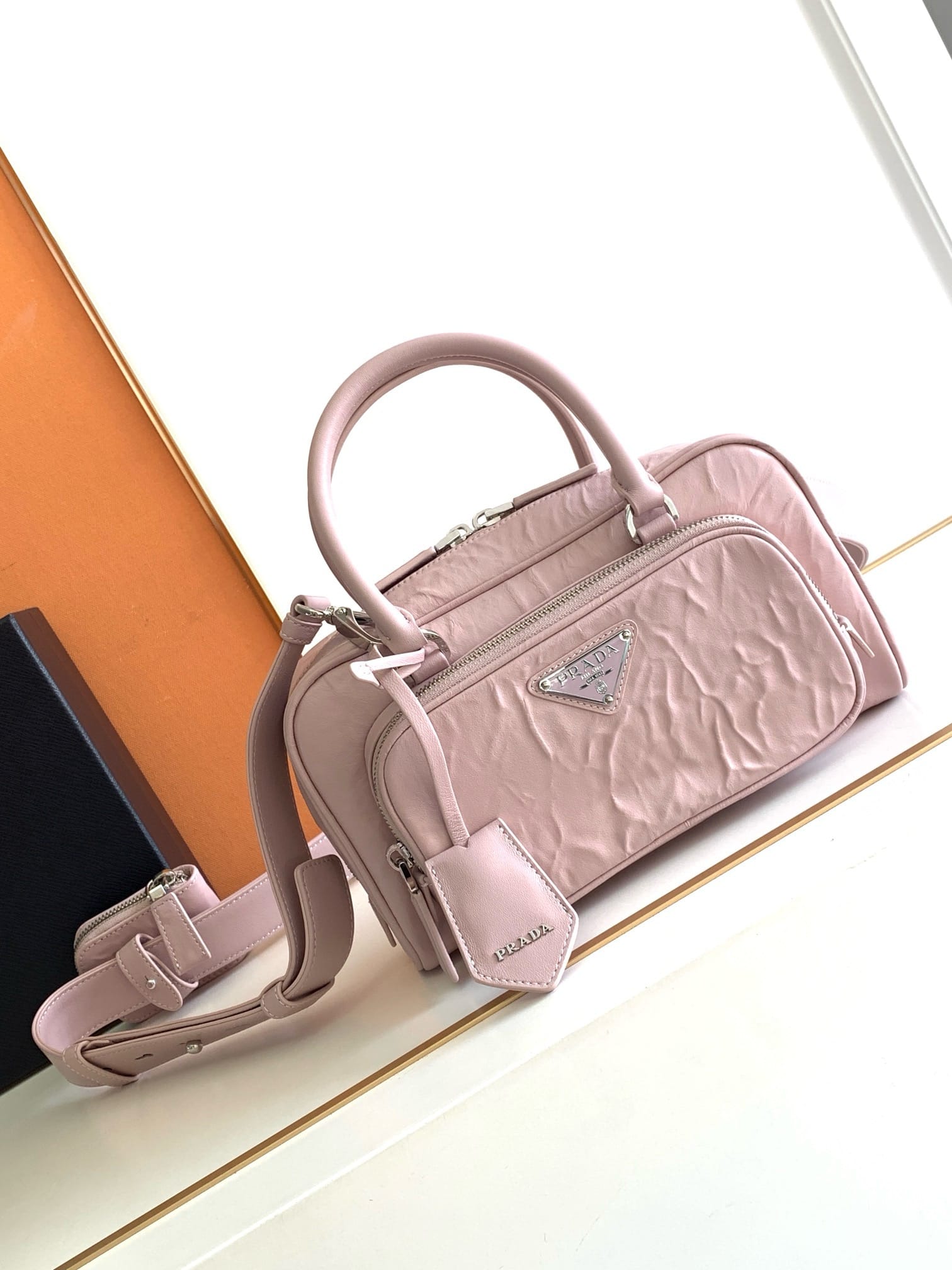 Antique nappa leather multi-pocket top-handle bag Prada 1BB099.2