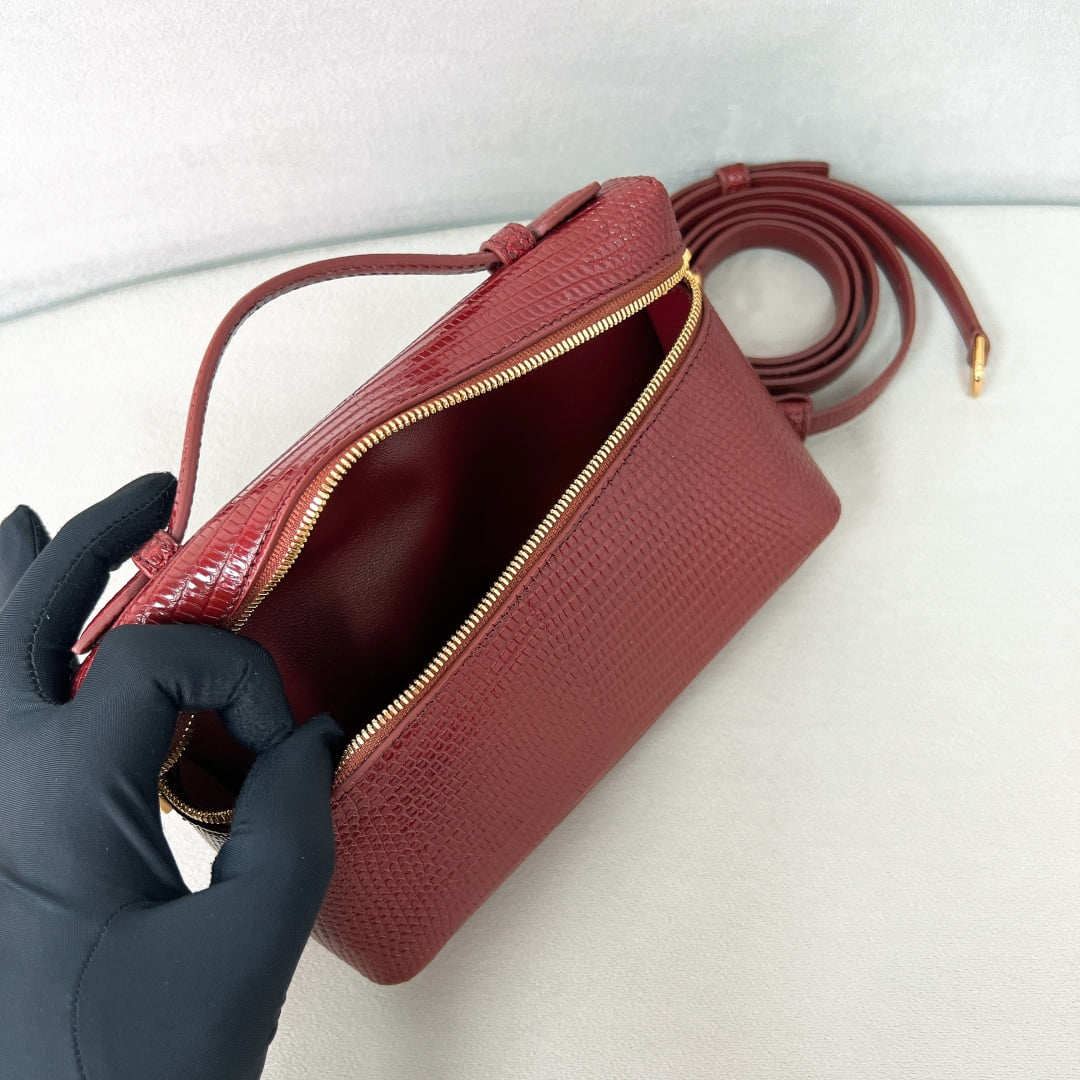 Extra Pocket L19 - винно-красный, золотистая фурнитура - кожа ящерицы Loro Piana Extra Pocket L19