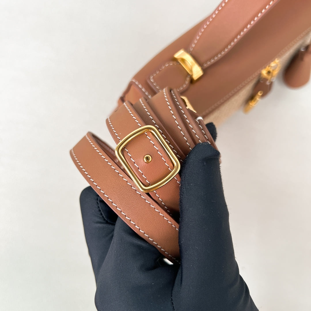 Extra Bag L23 - коричневый, золотистая фурнитура - шелк Loro Piana Extra Bag L23