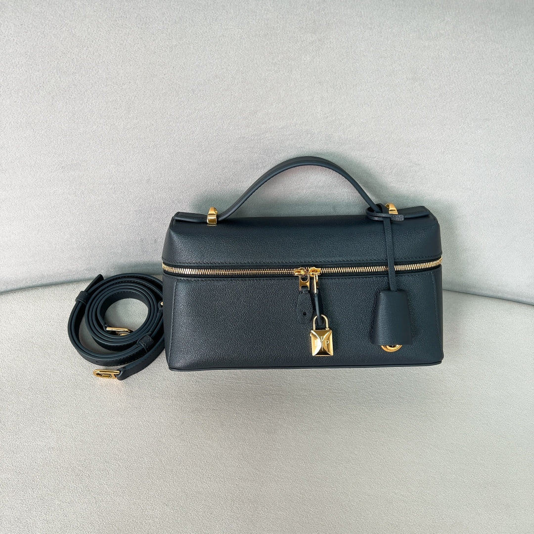 Extra Bag L23 - темно-синий - замша Loro Piana Extra Bag L23