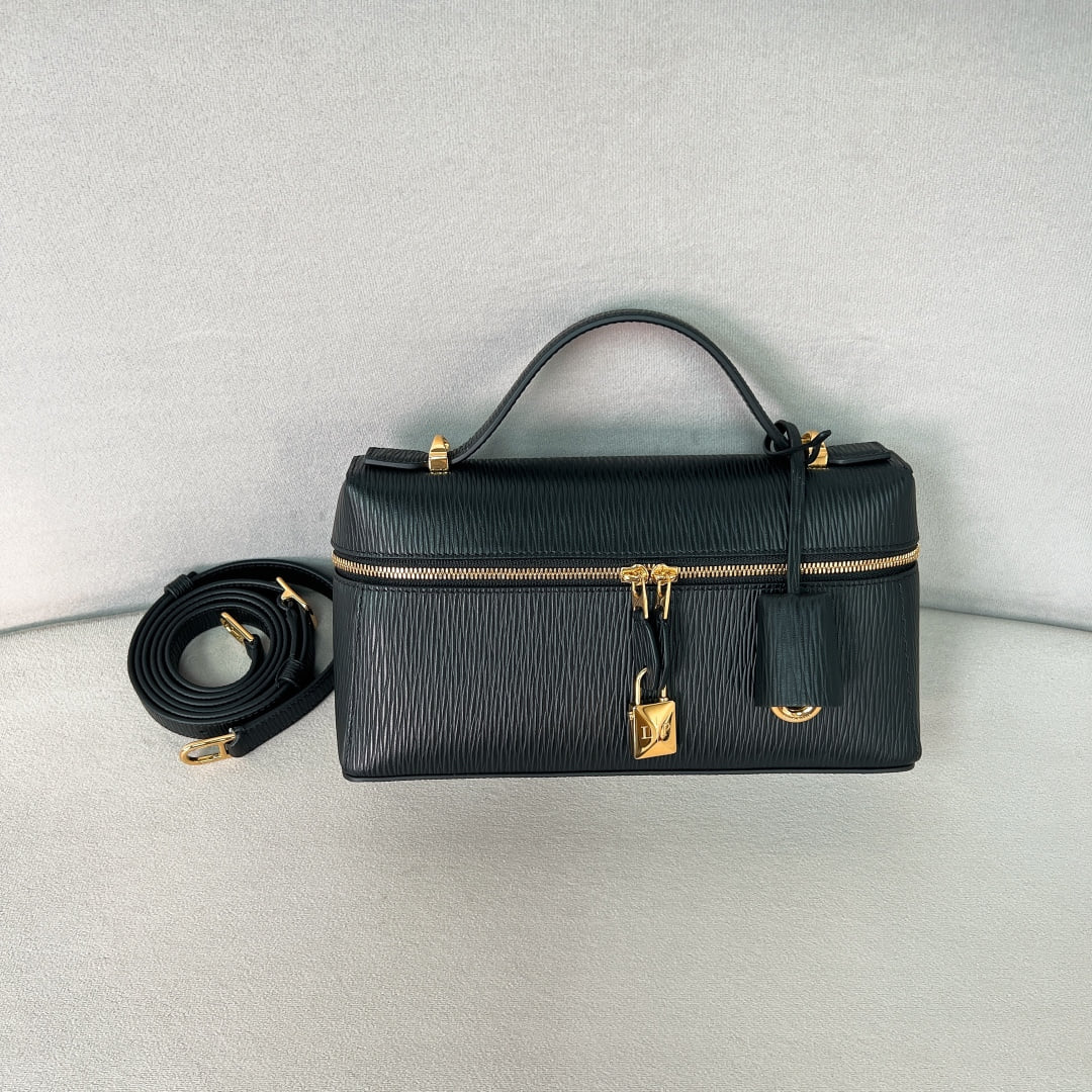 Extra Bag L23 - черный, золотистая фурнитура - замша - 1A4F79 Loro Piana Extra Bag L23