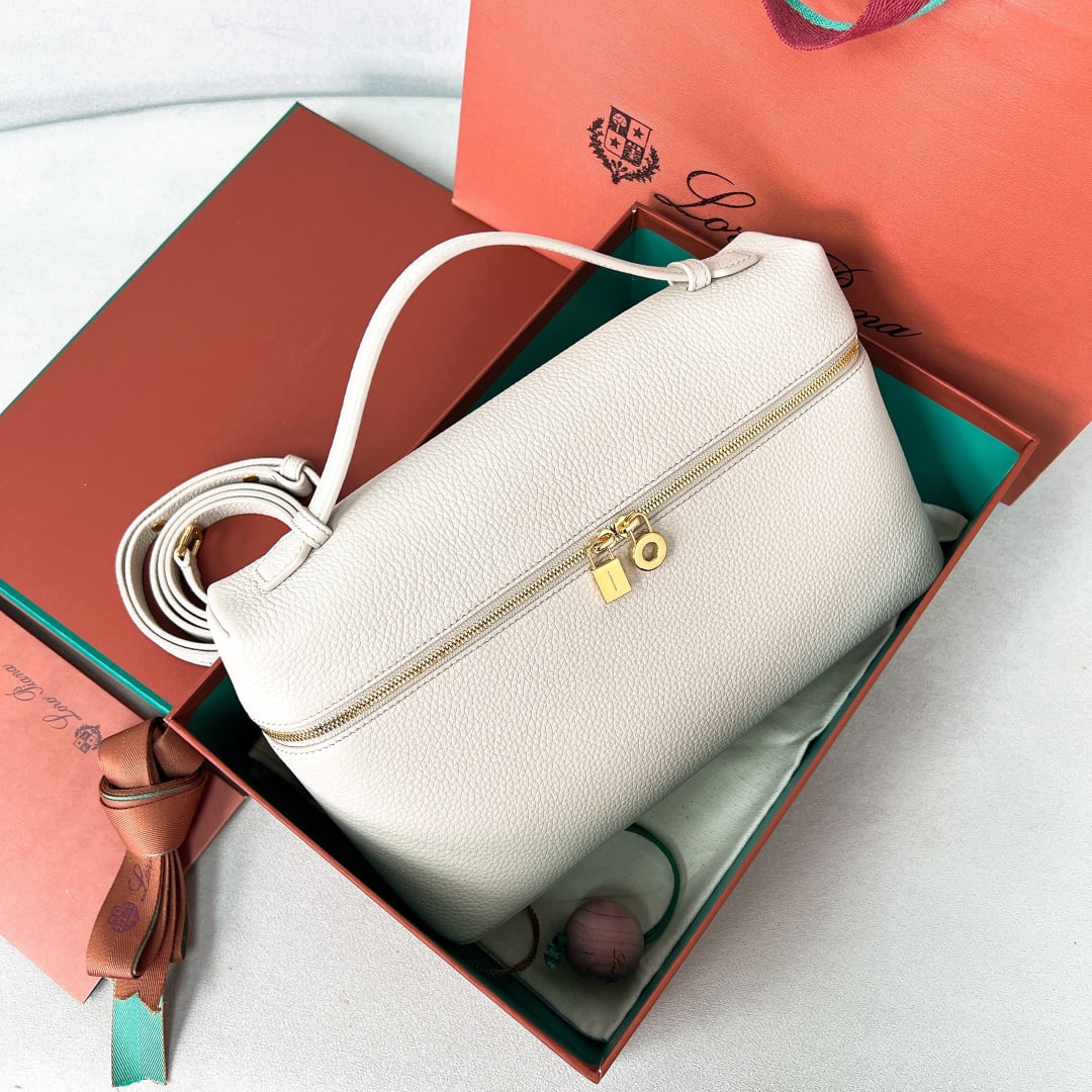 Extra Bag L27 - бежевый, золотистая фурнитура - зернистая телячья кожа Loro Piana Extra Bag L27
