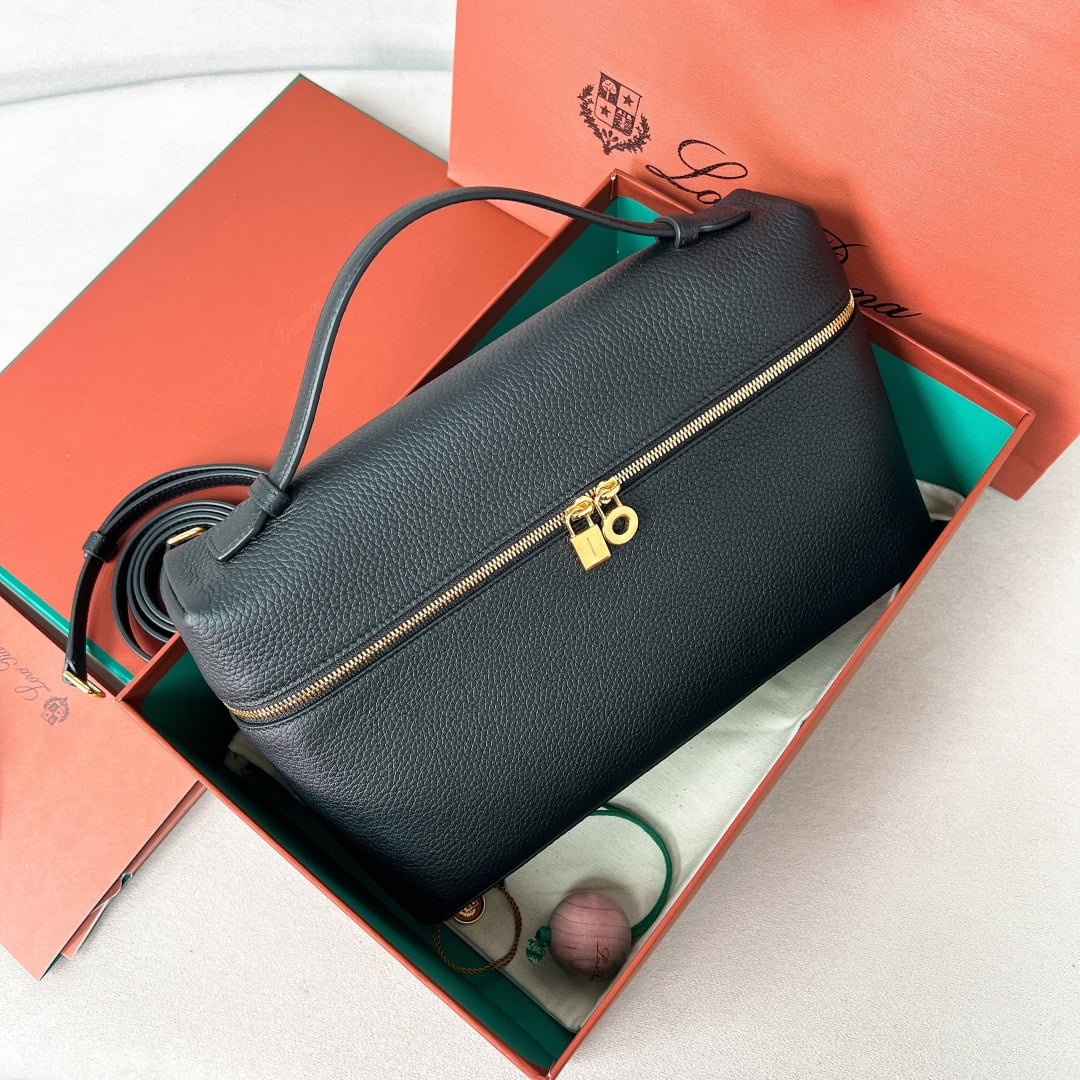 Extra Bag L27 - черный, золотистая фурнитура - зернистая телячья кожа Loro Piana Extra Bag L27