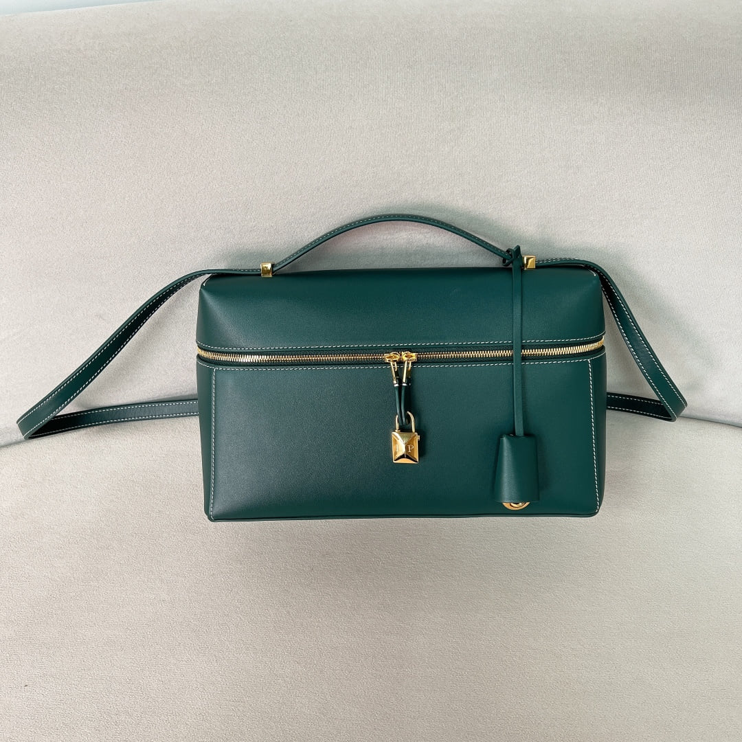Extra Bag L27 - темно-зеленый - замша Loro Piana Extra Bag L27