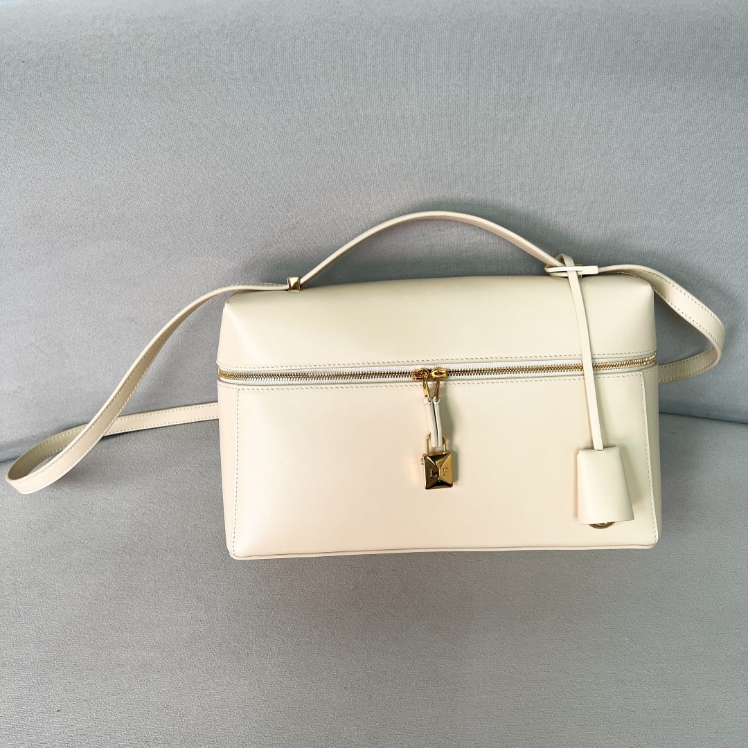 Extra Bag L27 - светло-бежевый, золотистая фурнитура - замша Loro Piana Extra Bag L27