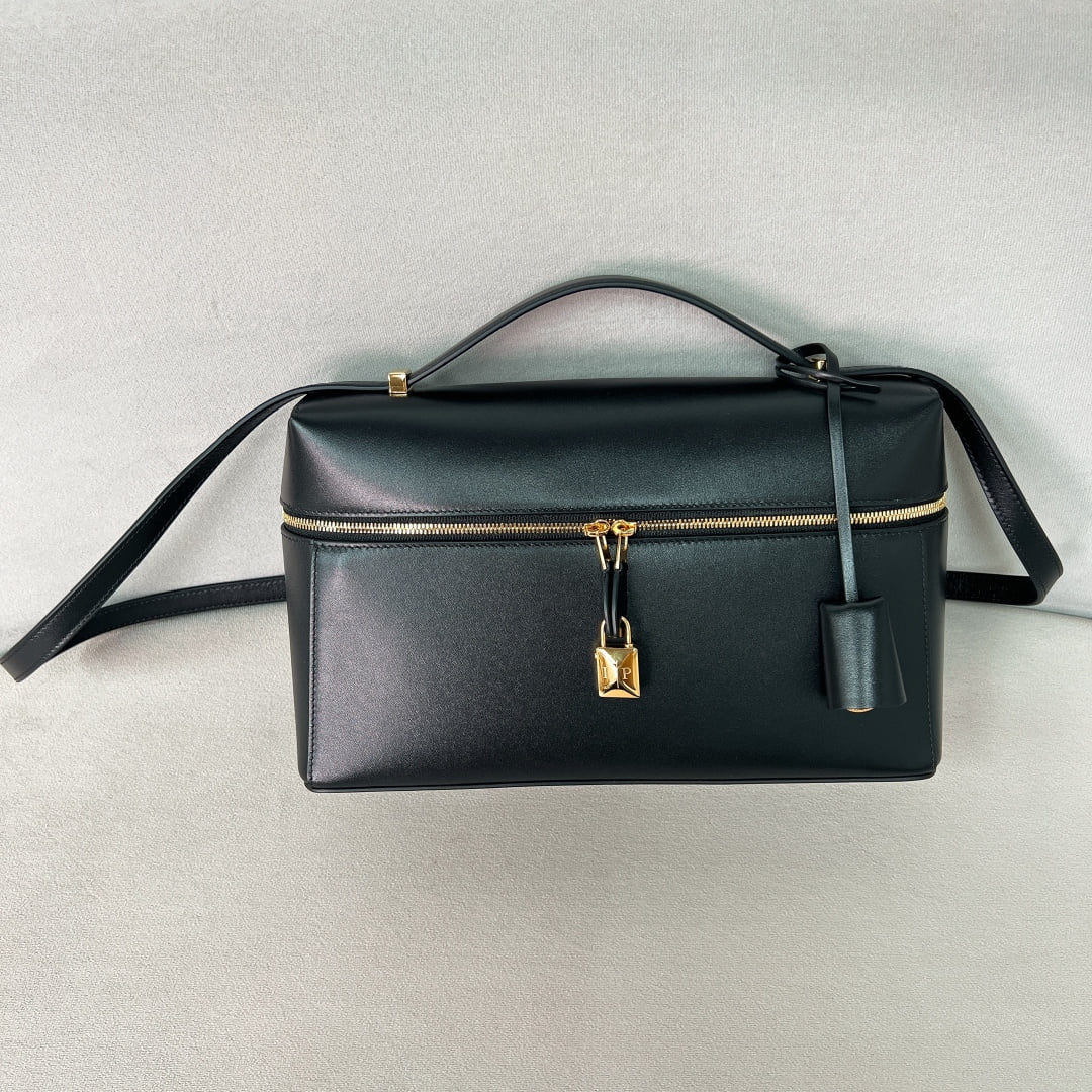 Extra Bag L27 - черный, золотистая фурнитура - замша Loro Piana Extra Bag L27
