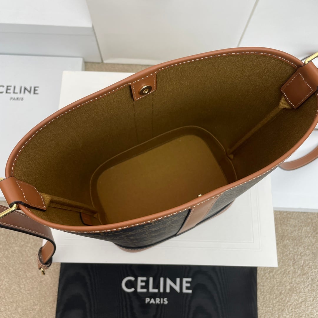 Bucket - 191442 - коричневый канвас с монограммой Celine 191442