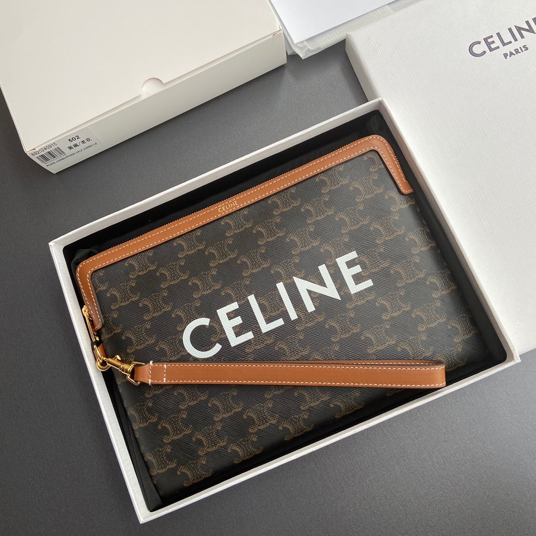 Triomphe Clutch - 10J502FES.04LU502 - коричневый - 685590 Celine 10J502FES.04LU502