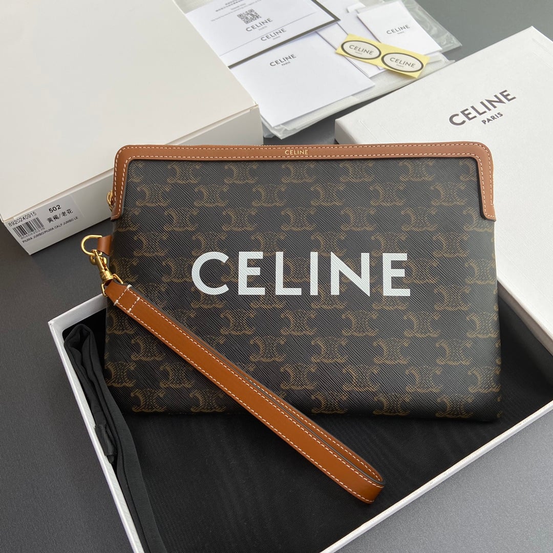 Triomphe Clutch - 10J502FES.04LU502 - коричневый - 685590 Celine 10J502FES.04LU502