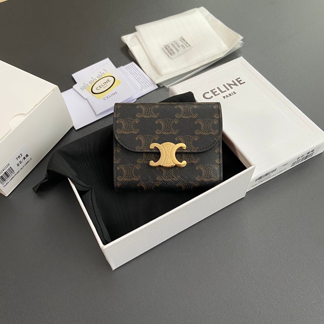 Triomphe Wallet - 10D782CQH.04LU783 - коричневый - 652B45 Celine 10D782CQH.04LU783