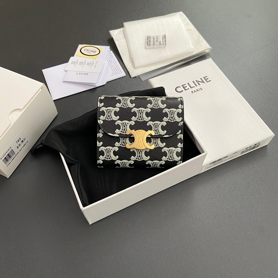 Triomphe Wallet - 10D782CQH.04LU783 - DE6E94 Celine 10D782CQH.04LU783