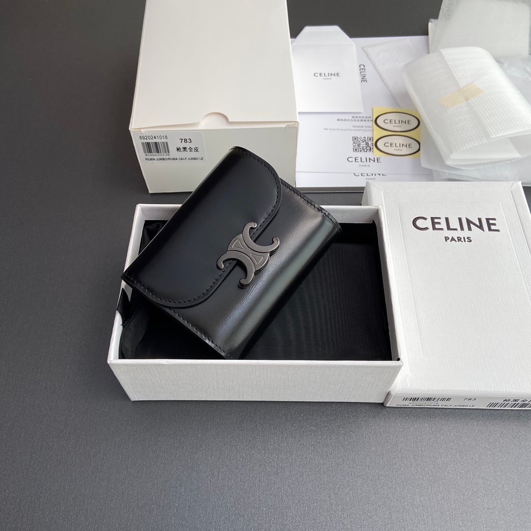 Triomphe Wallet - 10D782CQH.04LU783 - черный, темная фурнитура - DB1302 Celine 10D782CQH.04LU783
