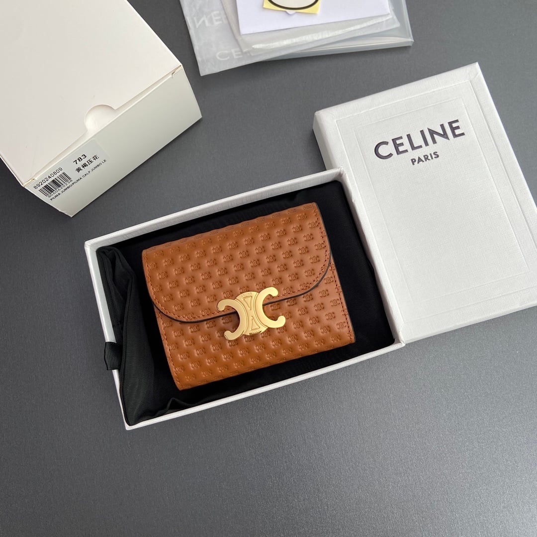 Triomphe Wallet - 10D782CQH.04LU783 - коричневый - A7EFF4 Celine 10D782CQH.04LU783