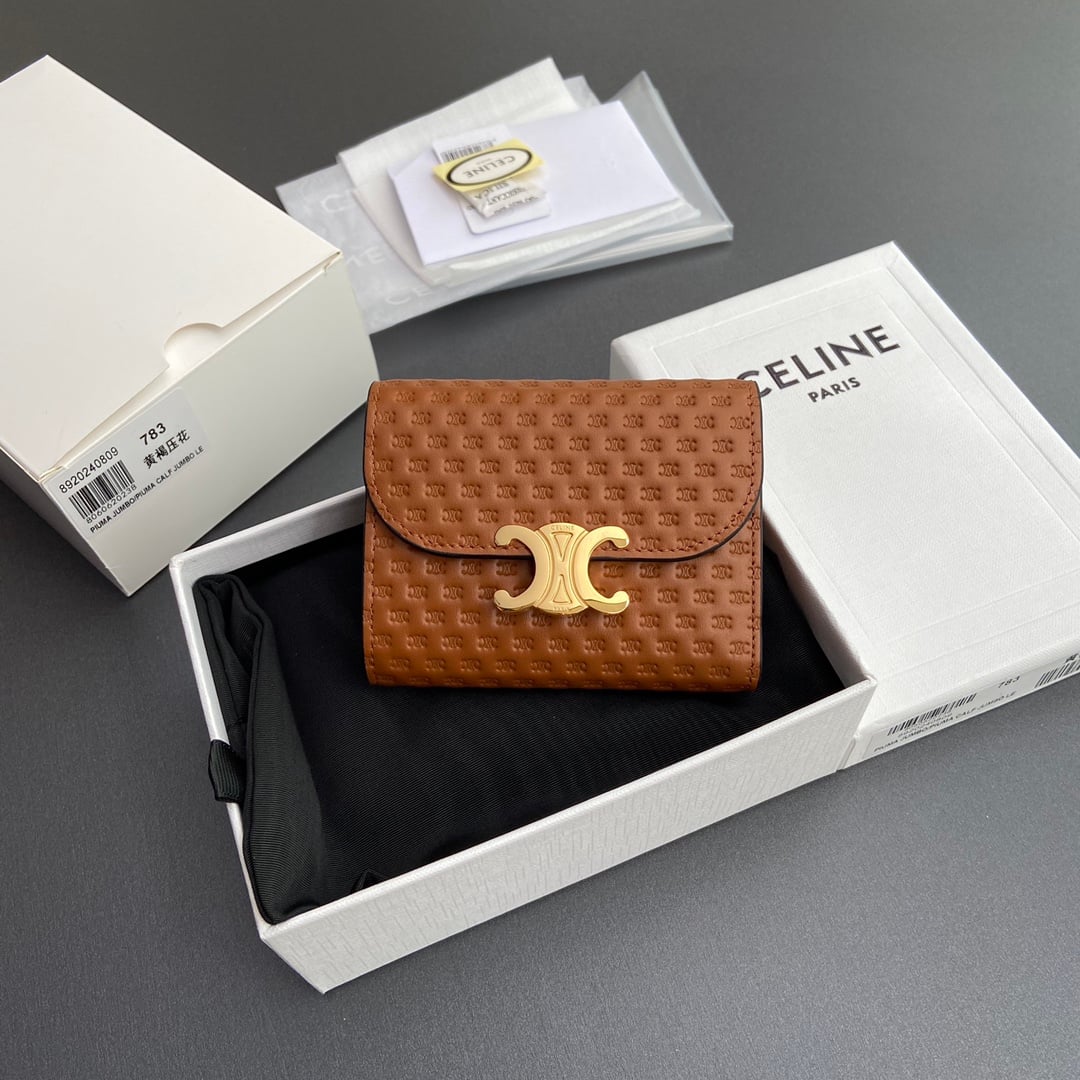 Triomphe Wallet - 10D782CQH.04LU783 - коричневый - A7EFF4 Celine 10D782CQH.04LU783
