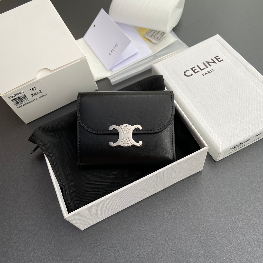 Triomphe Wallet - 10D782CQH.04LU782 - черный, серебристая фурнитура Celine 10D782CQH.04LU782