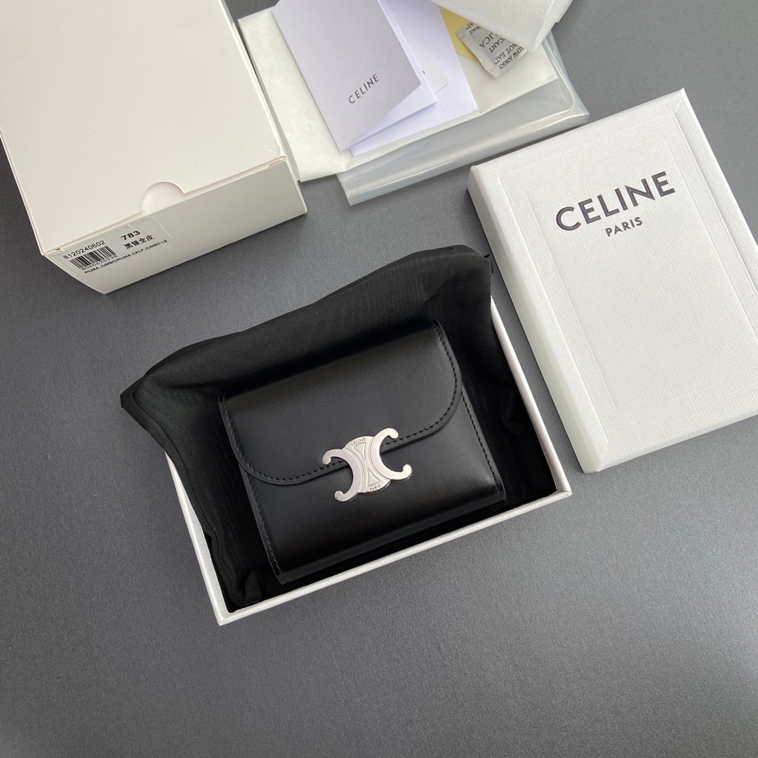 Triomphe Wallet - 10D782CQH.04LU782 - черный, серебристая фурнитура Celine 10D782CQH.04LU782