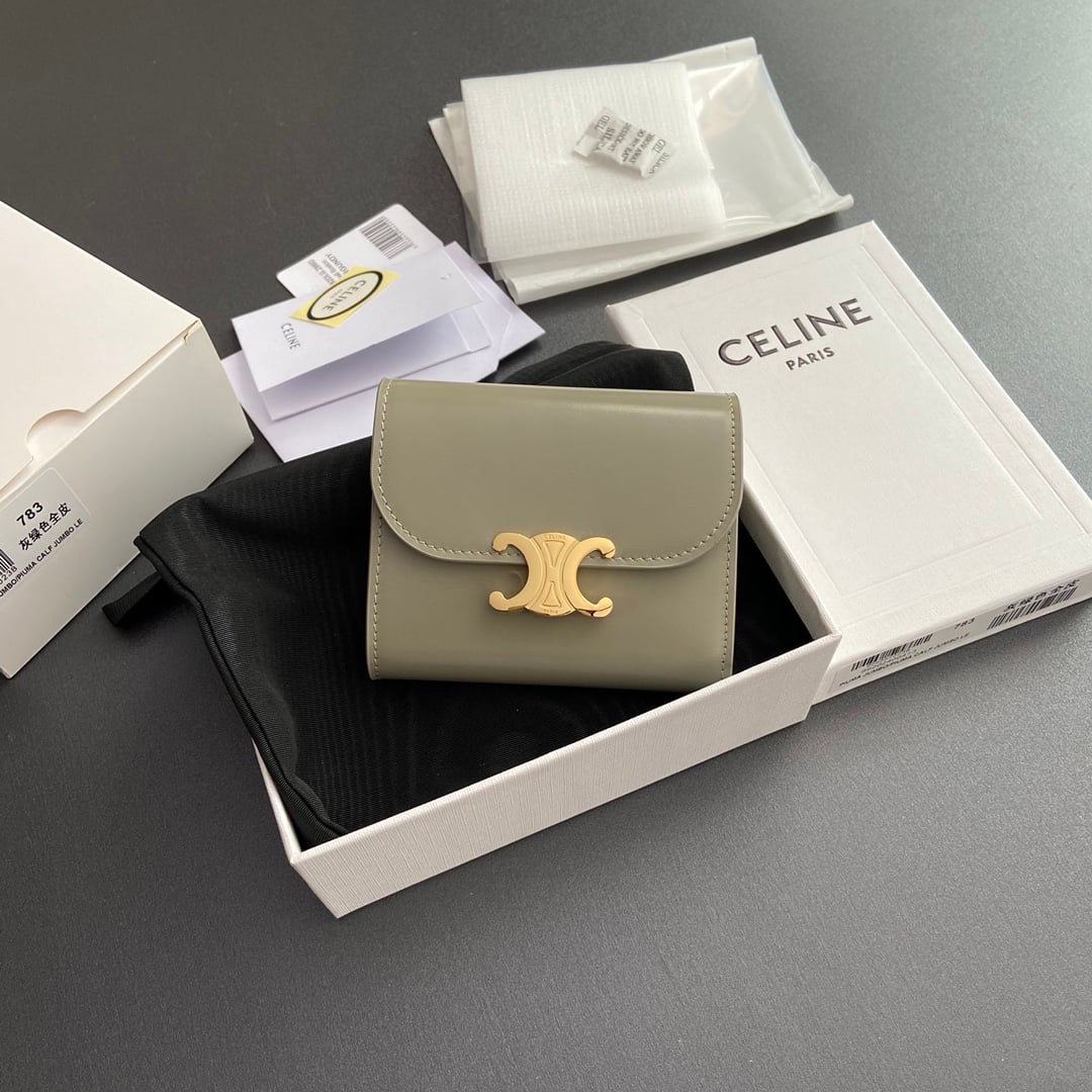 Triomphe Wallet - 10D782CQH.04LU783 - серо-зеленый Celine 10D782CQH.04LU783