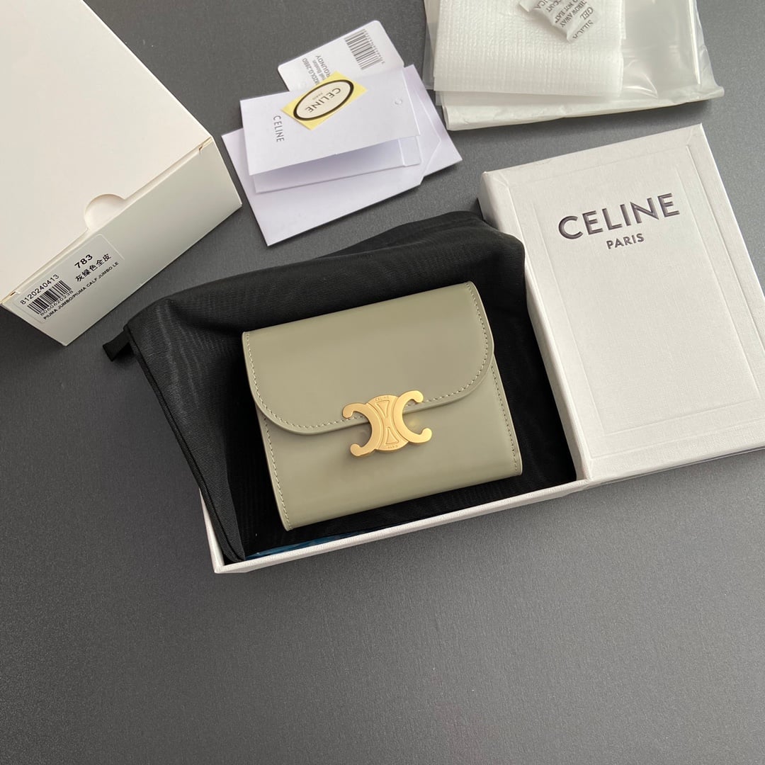 Triomphe Wallet - 10D782CQH.04LU783 - серо-зеленый Celine 10D782CQH.04LU783