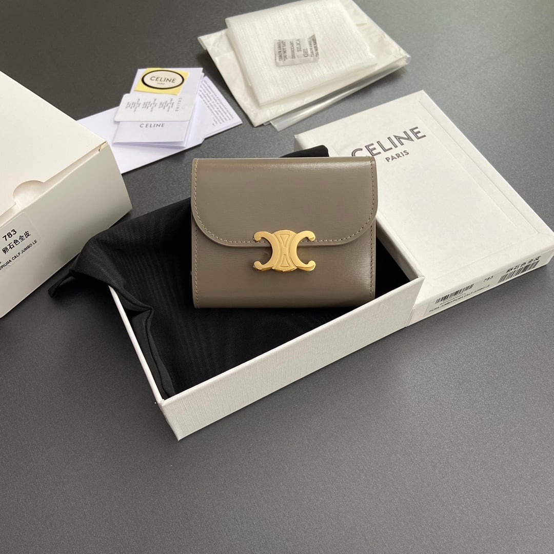 Triomphe Wallet - 10D782CQH.04LU783 - серо-бежевый Celine 10D782CQH.04LU783