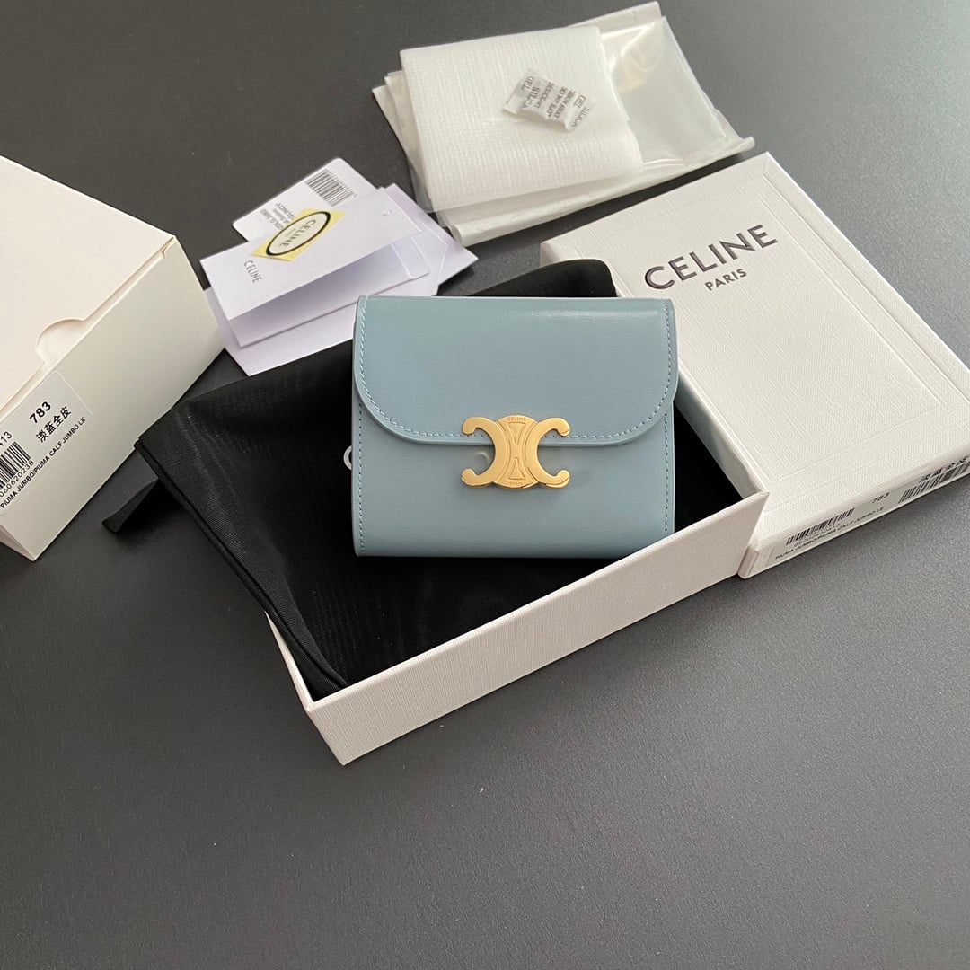 Triomphe Wallet - 10D782CQH.04LU783 - голубой Celine 10D782CQH.04LU783