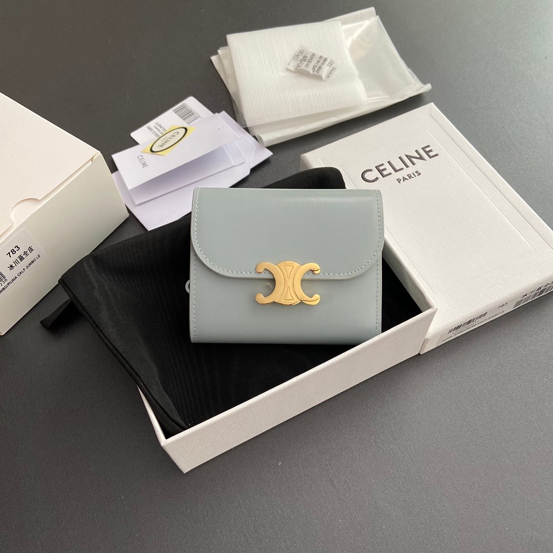 Triomphe Wallet - 10D782CQH.04LU783 - ледяной голубой Celine 10D782CQH.04LU783