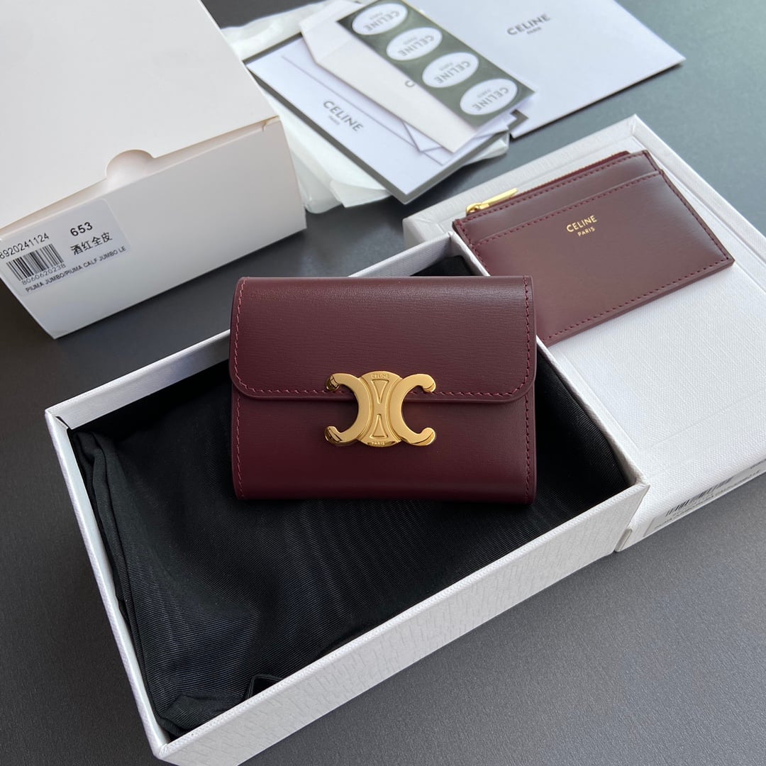 Triomphe Card Holder - 10l653DS3.04LU652 - бордовый Celine 10l653DS3.04LU652