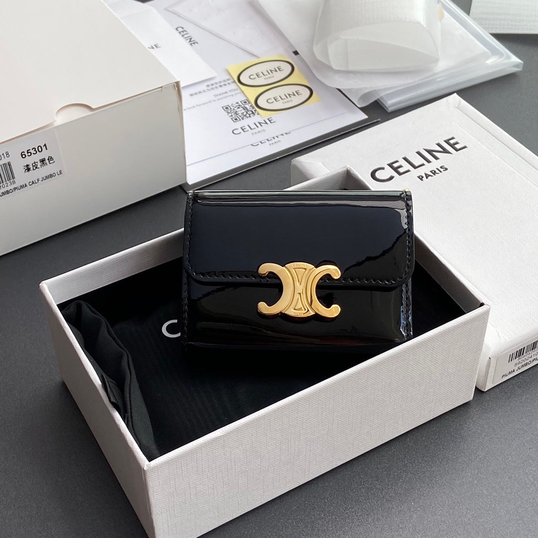 Triomphe Card Holder - 10l653DS3.04LU652 - черный - 6A0DD2 Celine 10l653DS3.04LU652
