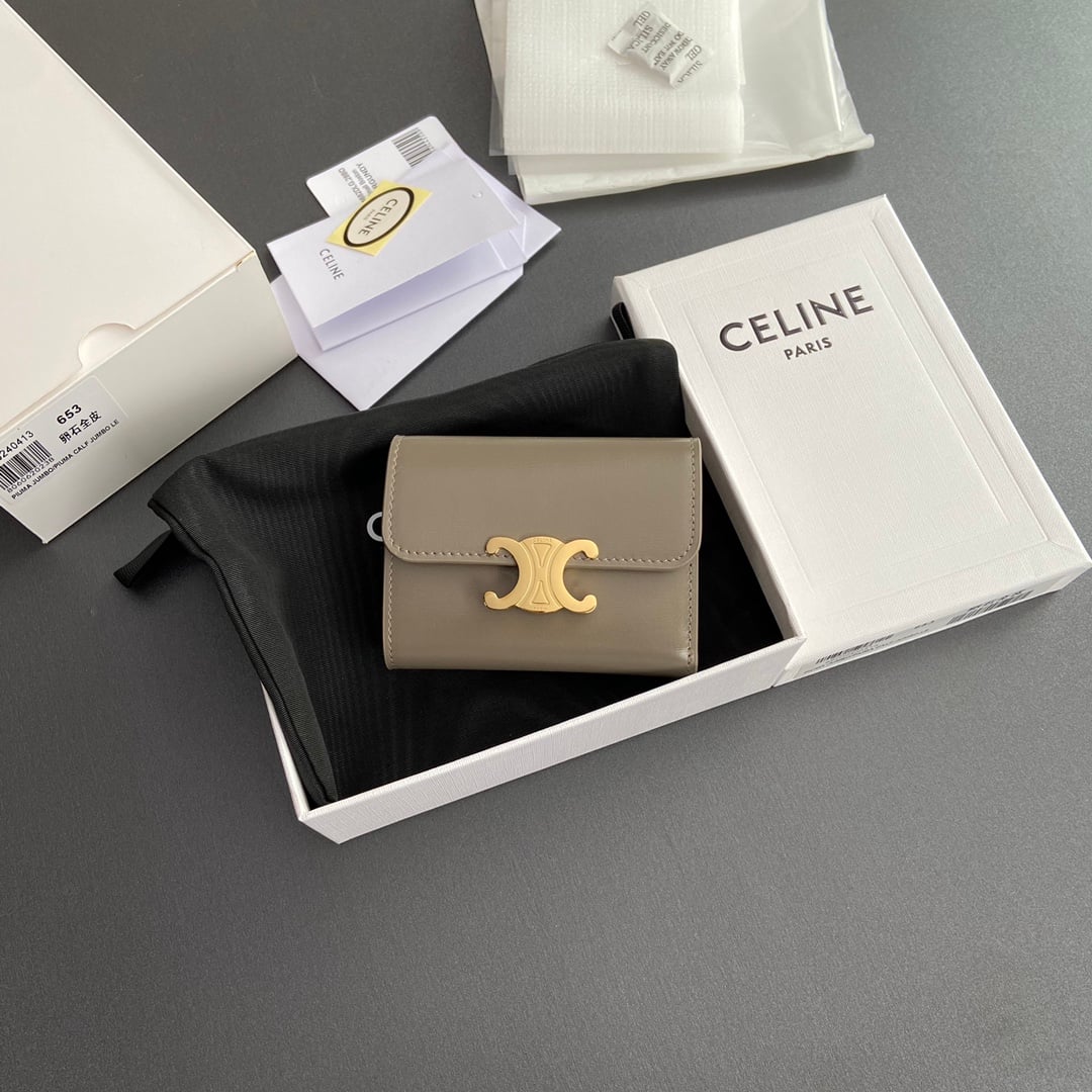 Triomphe Card Holder - 10l653DS3.04LU652 - серо-бежевый Celine 10l653DS3.04LU652