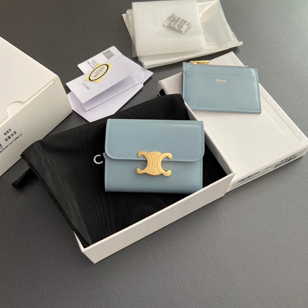 Triomphe Card Holder - 10l653DS3.04LU652 - голубой Celine 10l653DS3.04LU652