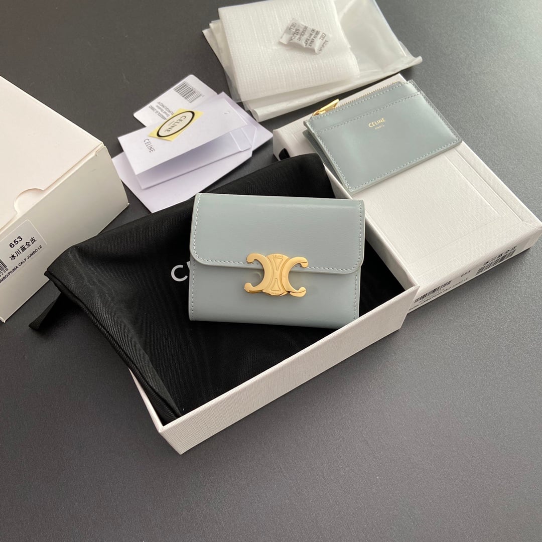 Triomphe Card Holder - 10l653DS3.04LU652 - ледяной голубой Celine 10l653DS3.04LU652