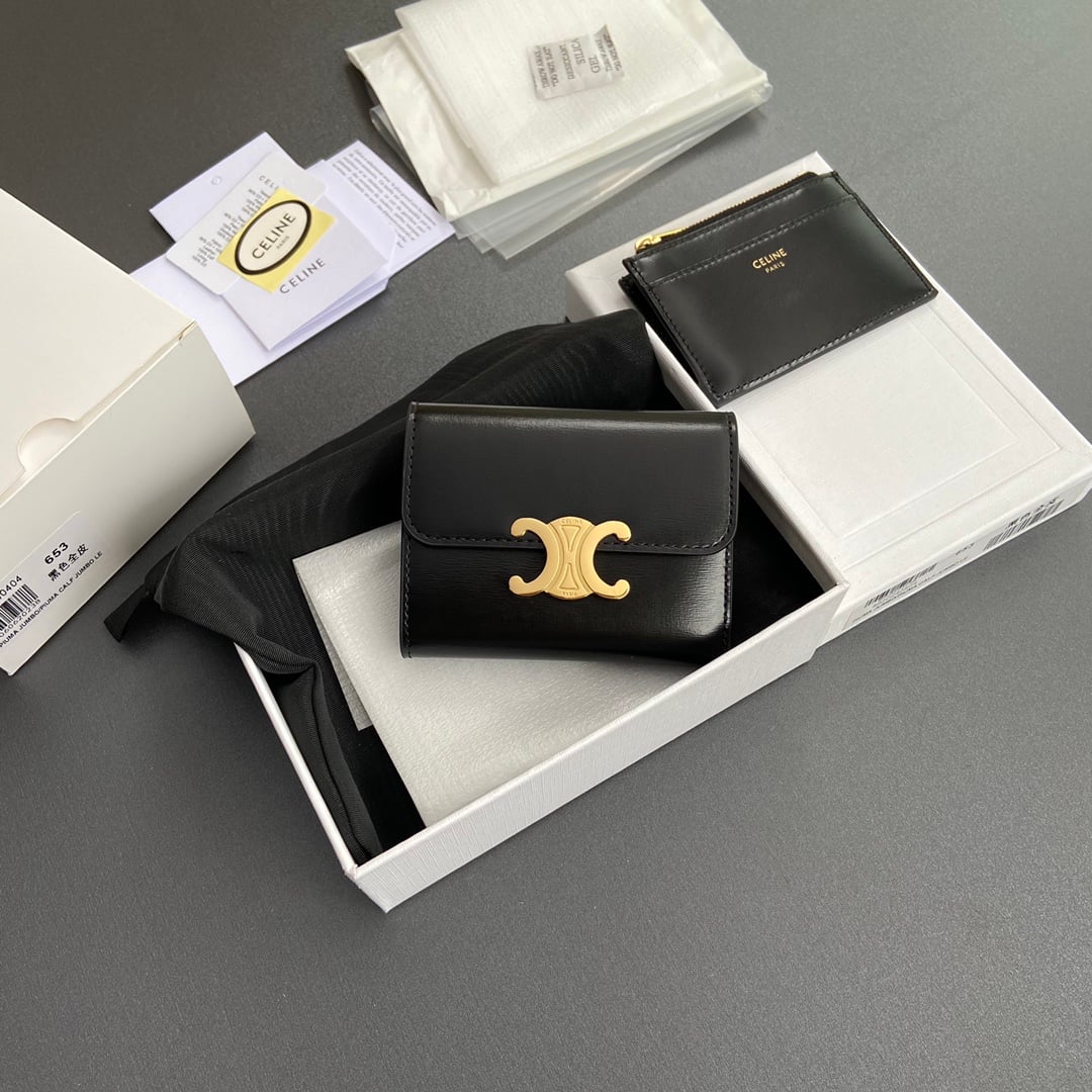 Triomphe Card Holder - 10l653DS3.04LU652 - черный - 0AF1E6 Celine 10l653DS3.04LU652