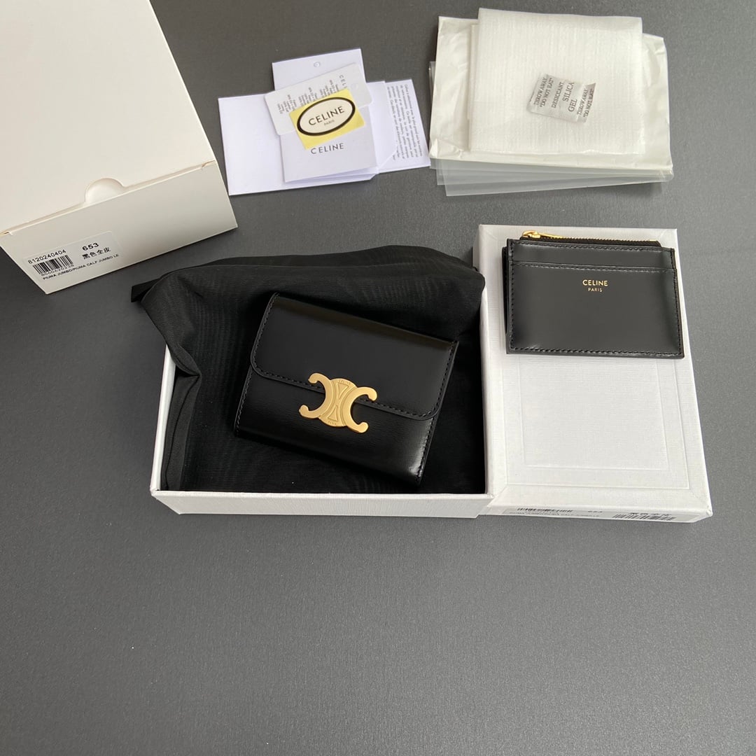 Triomphe Card Holder - 10l653DS3.04LU652 - черный - 0AF1E6 Celine 10l653DS3.04LU652