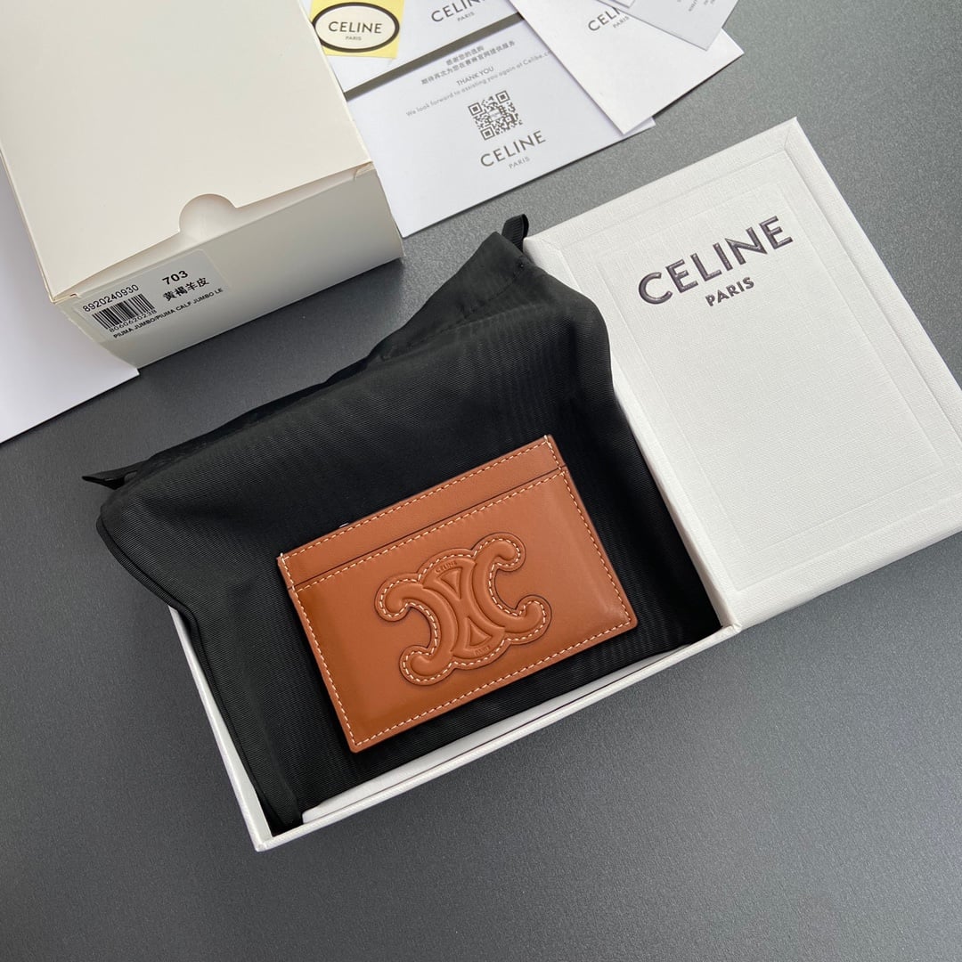 Triomphe Card Holder - 10B703EMJ.04LU - коричневый - 178114 Celine 10B703EMJ.04LU
