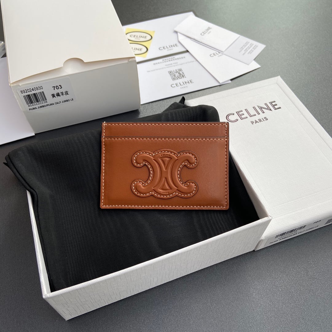 Triomphe Card Holder - 10B703EMJ.04LU - коричневый - 178114 Celine 10B703EMJ.04LU