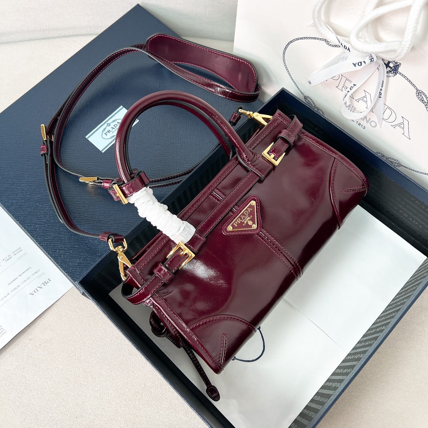 Bonnie LuxSoft - 1BA486 - бордовый Prada 1BA486