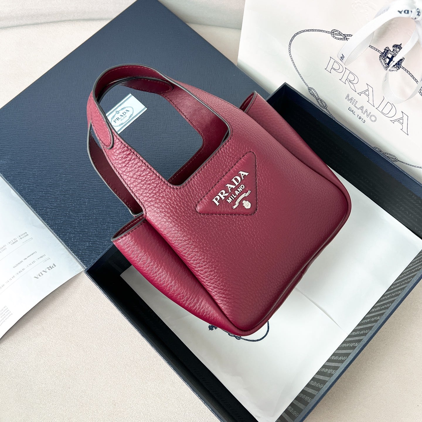 Tote - 1BA349 - бордовый Prada 1BA349