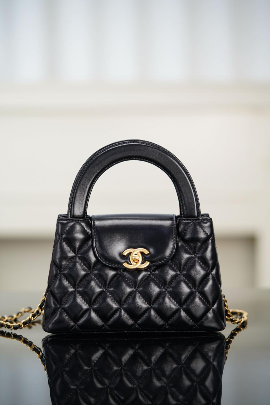 Kelly - черный, золотистая фурнитура - 13x19x7см Chanel 23K Kelly