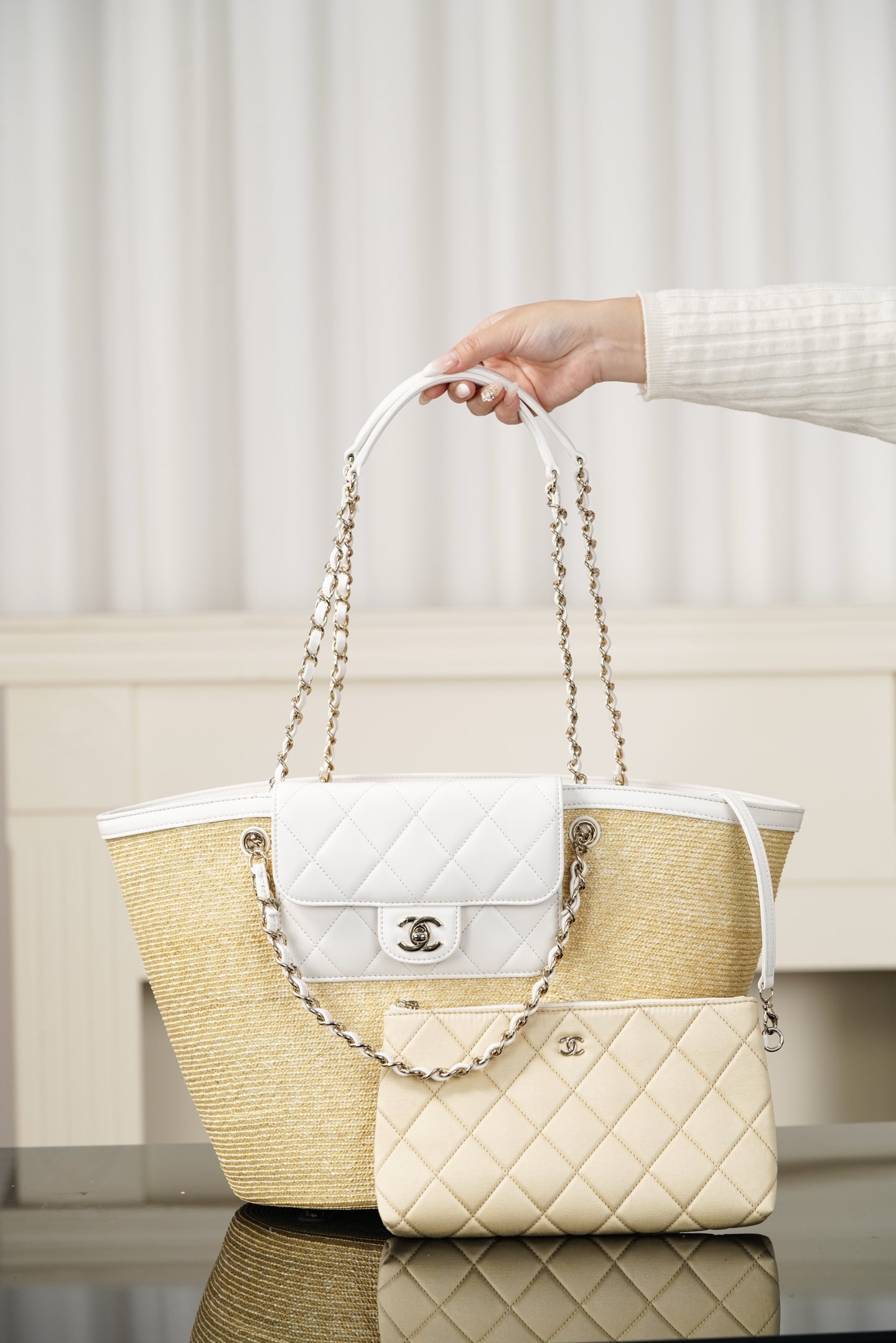 Wallet - белый - 26x54x18см - AD97B1 Chanel 26C Wallet