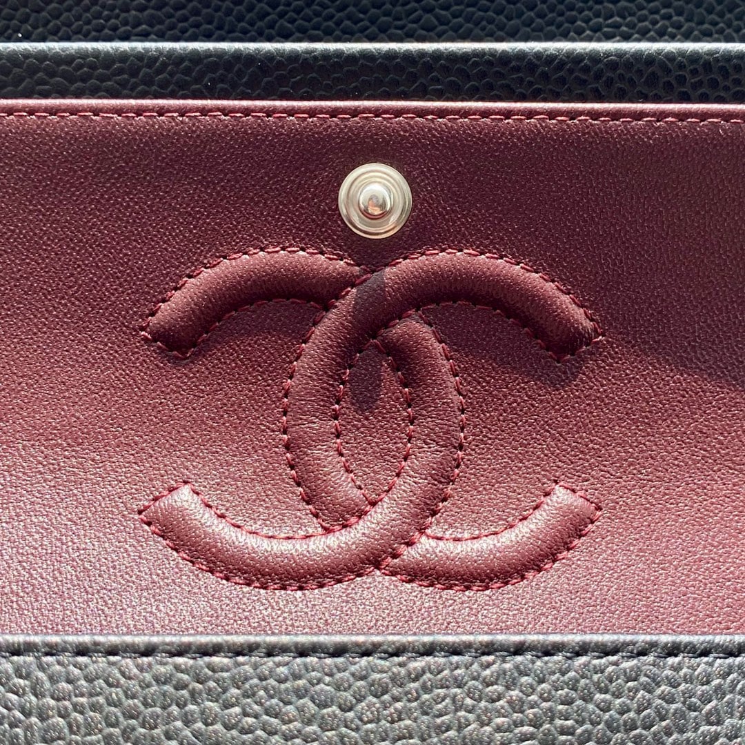 Classic Flap - черный, серебристая фурнитура - 25см - 86E49A Chanel Classic Flap
