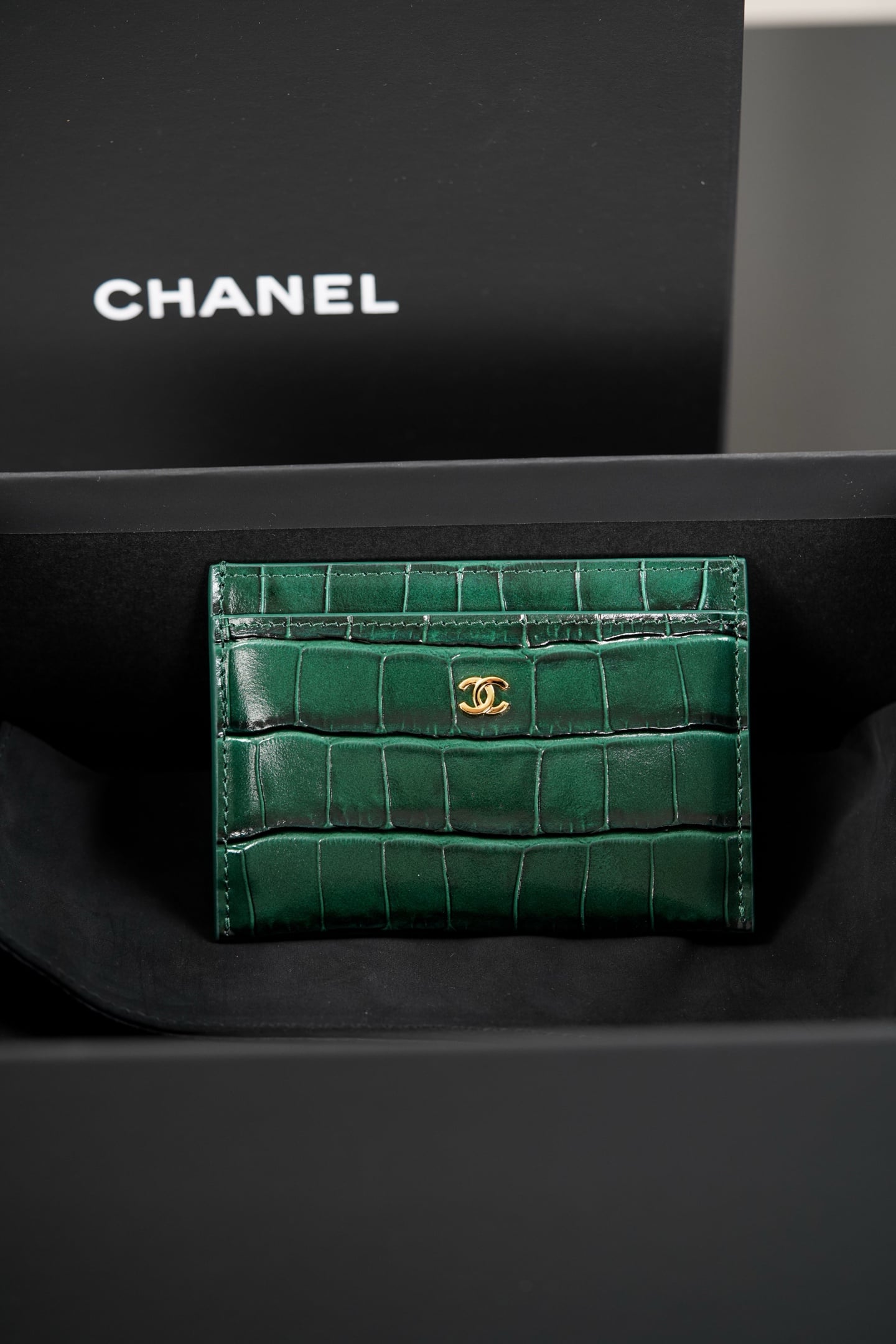 Card Holder - зеленый - 7.5x0.5x11.5см Chanel Card Holder