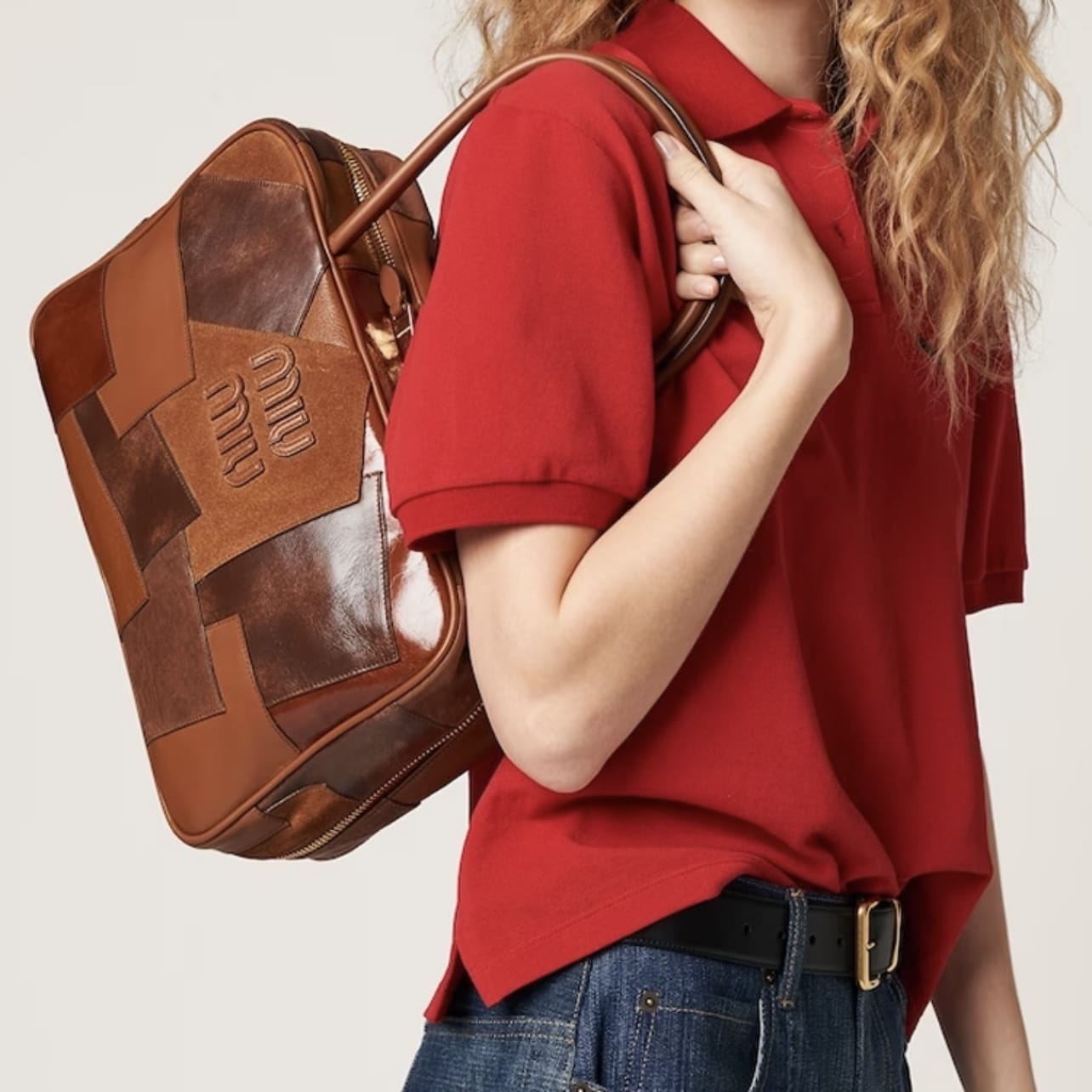 Leather patchwork Beau bag Miu Miu 5BB117 (оригинал)