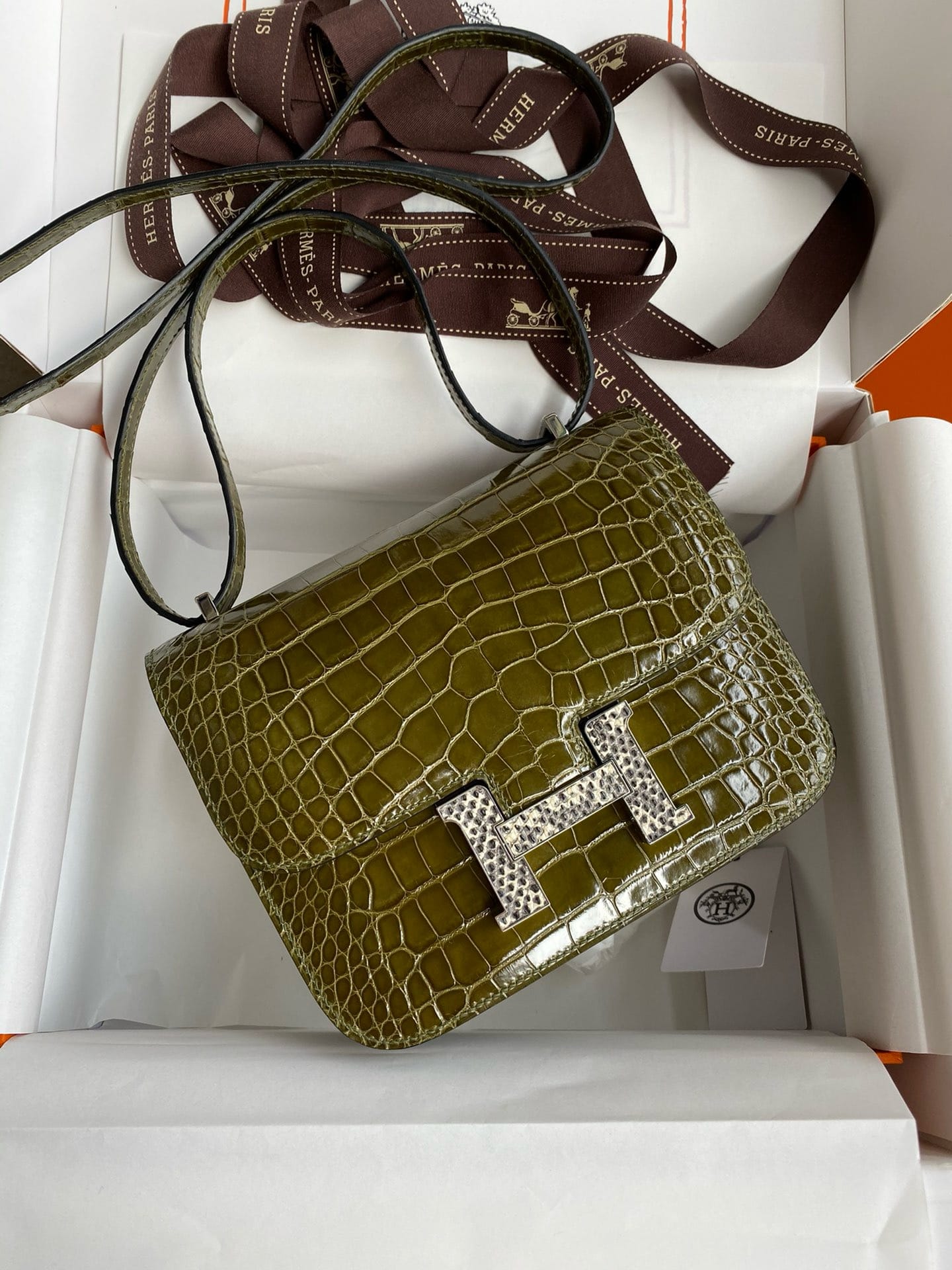 Constance croco 19cm Hermes HConCroco.9